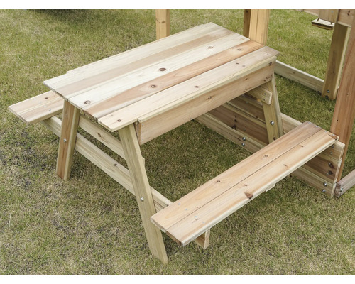 Holz-Kindersitzgruppe mit Tisch und Bänken für den Garten