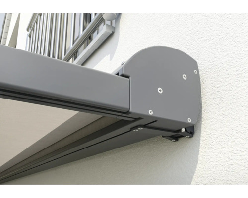 SOLUNA Pergola mit Stoffdach 5x4 Stoff Dessin 8446 Gestell RAL 7016 anthrazitgra - Bild 10 von 12