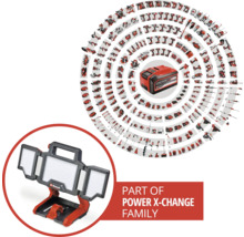 Einhell Power X-Change Familie mit Akku und Akku-Lampe