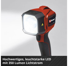 Einhell Logo. Akku LED Lampe mit Licht