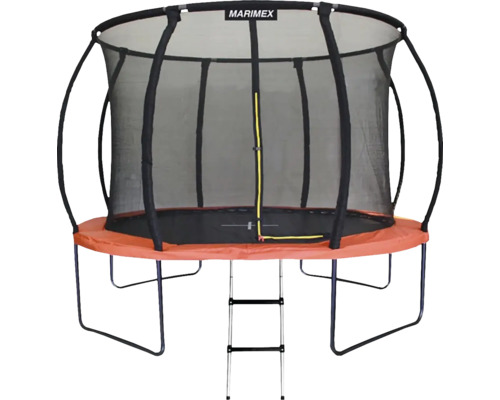 Trampolin mit Sicherheitsnetz und Leiter