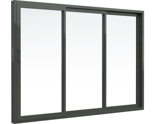 Dreiteilige Glasschiebetür mit Rahmen