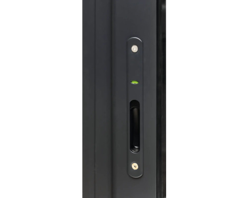 Detailansicht eines Türgriffs mit Schlossmechanismus