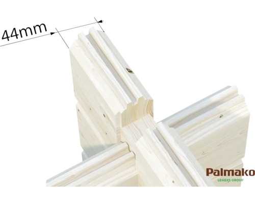 Detailansicht einer 44 Millimeter Blockbohle