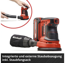Einhell Akku-Exzenterschleifer mit Staubabsaugung und Staubfangsack