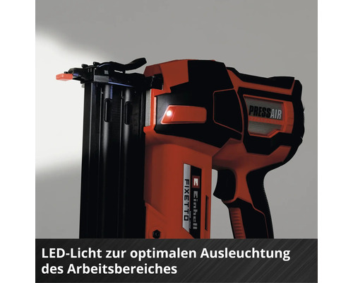 Einhell Fixetto Pressair Druckluftnagler mit LED-Licht
