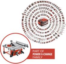 Einhell Power X-Change Akku System mit Werkzeugen und Tischkreissäge