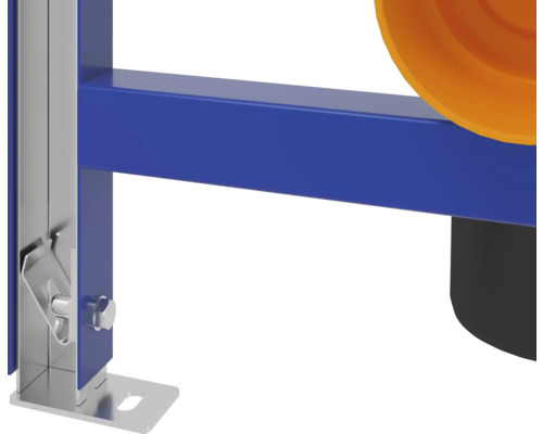 Detailaufnahme eines Vorwandelements für die Sanitärinstallation.