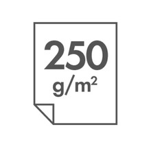 Symbol für Papier mit einer Grammatur von 250 Gramm pro Quadratmeter
