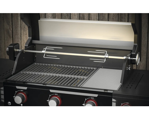 Offener Gasgrill mit Drehspieß