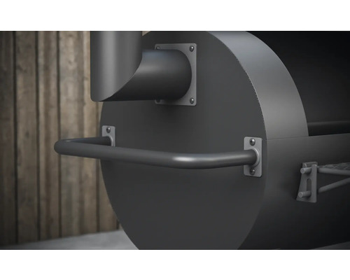 Detailansicht eines Grills mit Griff