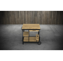 Grillwagen aus Holz mit Metallrahmen