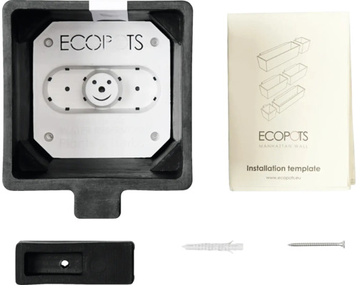 Ecopots Manhattan Wandtopf Set mit Montagematerial und Installationsanleitung