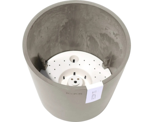 Grauer Pflanztopf mit Bewässerungseinsatz