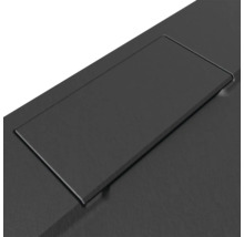 Detailansicht einer schwarzen Tischsteckdose