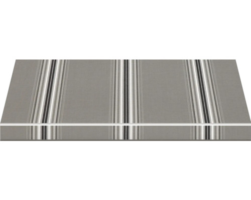 Graue Markise mit Streifenmuster für den Außenbereich