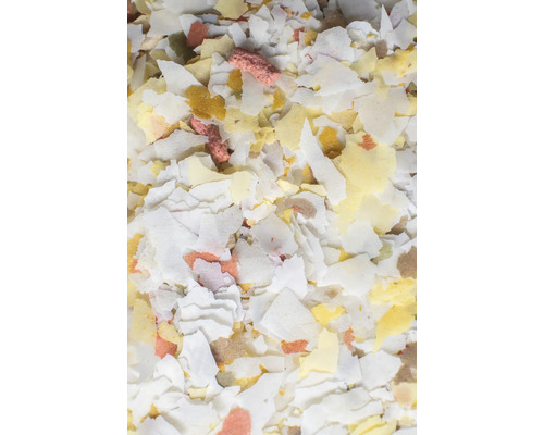 Nahaufnahme von Flockenfutter für Fische