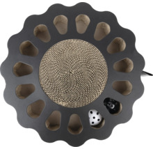 Katzenkratzbrett mit Spielzeug