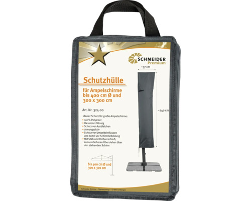 Schutzhülle für Ampelschirme bis 400 cm Durchmesser und 300 x 300 cm in Tragetasche