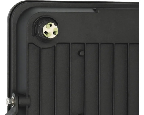 Detailansicht eines Anschlusses an einem LED-Strahler