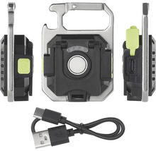 Taschenlampe mit Karabinerhaken und USB-Kabel