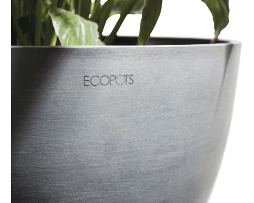 Detailansicht eines ECOPOTS Pflanzgefäßes mit Pflanzen