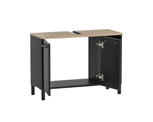 Waschtischunterschrank mit zwei offenen Türen und Ablage