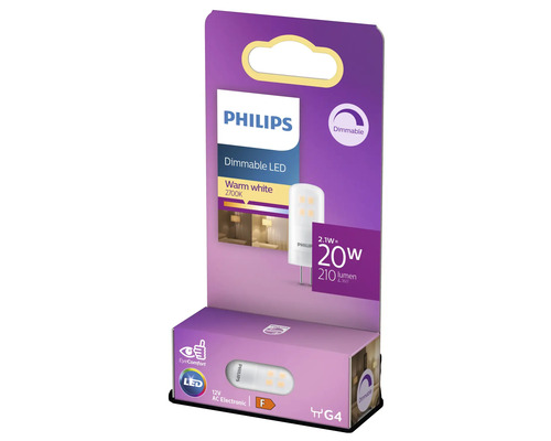 Philips LED Lampe, dimmbar, warmweiß, G4 Fassung