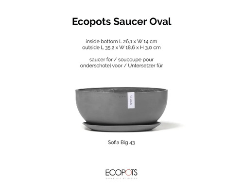 Ecopots Untersetzer Oval Sofia Big 43