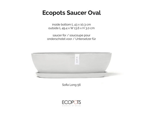 Ecopots Sofia Long 56 ovale Untersetzer