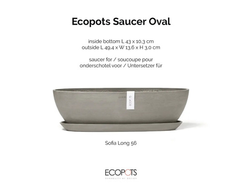 Ecopots Untersetzer Oval Sofia Long 56