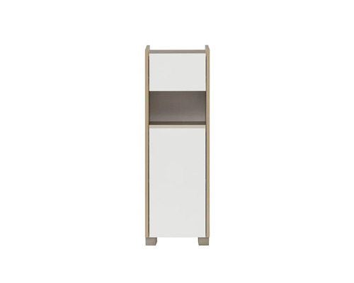 Hochschrank mit einer Tür und einem offenen Fach für das Badezimmer