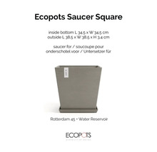 Ecopots Untersetzer quadratisch für Blumentöpfe