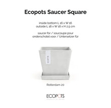 Ecopots Untersetzer quadratisch, aus Kunststoff, zur Verwendung im Innenbereich