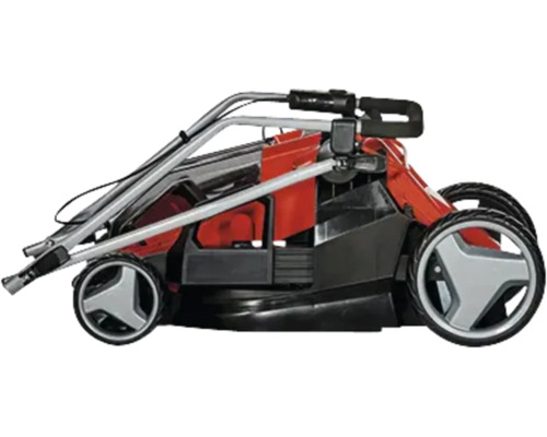 Zusammengeklappter Rasenmäher zur einfachen Lagerung