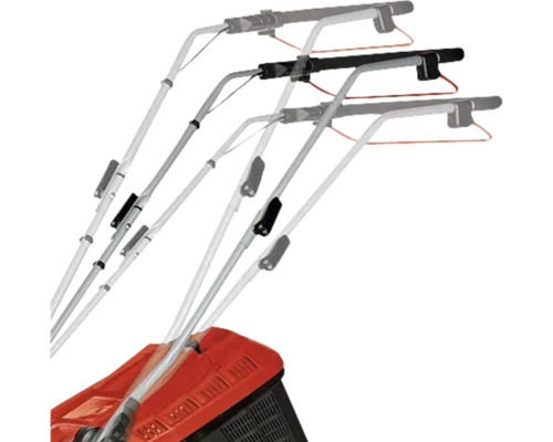 Detailaufnahme des Griffs eines Rasenmähers