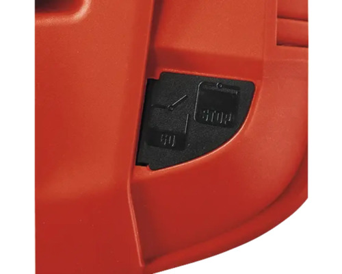 Detailaufnahme des Schalters zum An- und Ausschalten des Geräts.