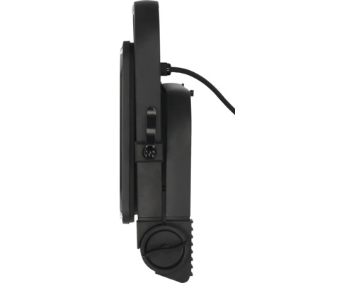 Schwarze Arbeitsleuchte im Profil mit Kabel