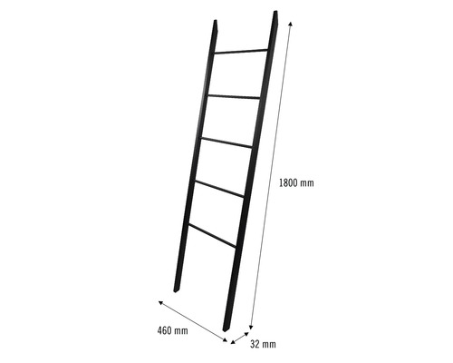 Dekorative Leiter aus Holz mit fünf Sprossen, Abmessungen 1800 x 460 x 32 Millimeter
