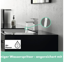 Waschtischarmatur auf einem Waschtisch mit Air Power Funktion für geringeren Wasserverbrauch