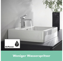 Waschtisch mit Armatur und AirPower Funktion für weniger Wasserspritzer