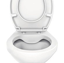 Weiße Toilette mit offenem Deckel