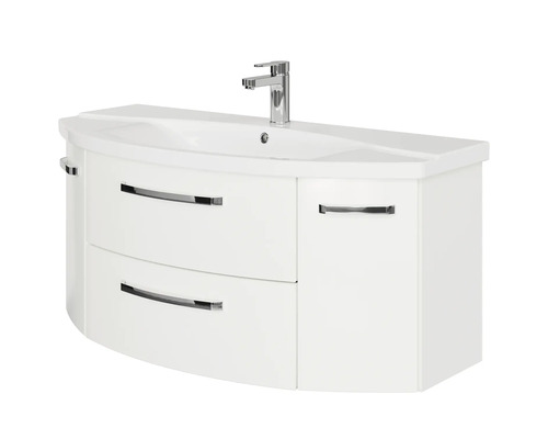 Waschtisch mit zwei Schubladen, einem Schrank und einer Armatur