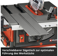 Einhell Tischkreissäge mit verschiebbarem Sägetisch zur Werkstückführung