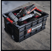 Schwarzer Werkzeugkoffer der Marke Einhell mit Werkzeugen