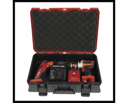 Werkzeugkoffer mit Akku-Bohrschrauber und weiterem Werkzeug