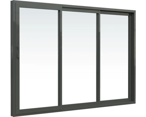 Dreiteiliges Schiebefenster mit Rahmen