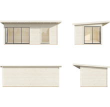 Gartenhaus Palmako Andrea 17,1 m² Schiebetür Isolierglas inkl. Fußboden 639 x 402 cm braun