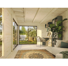 Gartenhaus Palmako Andrea 17,1 m² Schiebetür Isolierglas inkl. Fußboden 639 x 402 cm braun