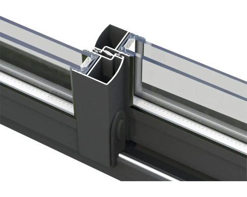 Detailansicht eines Fensterrahmens mit Glas